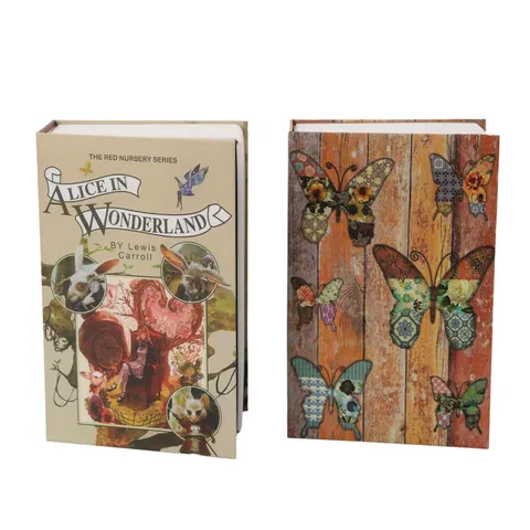 Sepox 2Pc-Pack Wonderland Theme 8.5X5X2.2 Safe Book Lock Steel Safe Combination