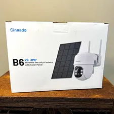 Cinnado B6 2K Wireless IP Camera Solar Panel, Pan Tilt, Color Night Vision