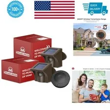 eMACROS Solar Wireless Driveway Alarm System - 1/2 Mile Range