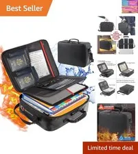 Fireproof Document Bag with Lock 17 x 11.8 x 5 inch, Important Document Stora...