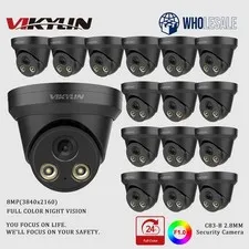 Wholesale VIKYLIN 8MP 4K Full Color Night Vision Turret Black IP Camera POE NDAA