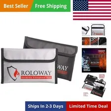 Small Fireproof Bag 5 x 8 inches, Non-itchy Fireproof Money Bag for Cash, Val...