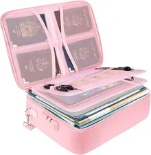 Fireproof Document Box with Lock Portable Bag