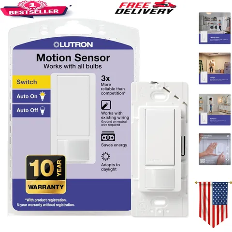 Innovative Motion Sensor Light Switch | 2 Amp, for Any Bulb, Easy Install, White