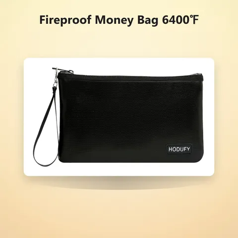 Fireproof Money Bag 6400℉, Fireproof Document Bags, Bank Cash Bag with Zipper...