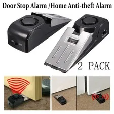 2PCS Door Stop Alarm Wireless Door Stopper Alert for Home Travel Security Safe