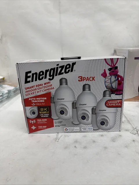 Energizer Smart 5GHz Wifi Indoor/Outdoor Pan and Tilt Socket Camera, 3 pk, White
