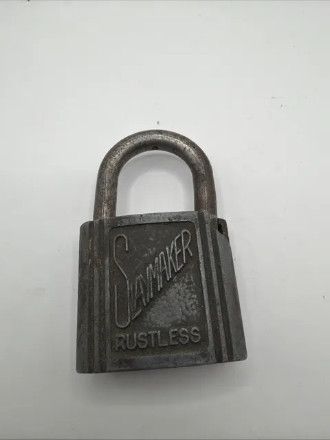 Slaymaker Rustless Silver Metal Padlock Key Lock No Key