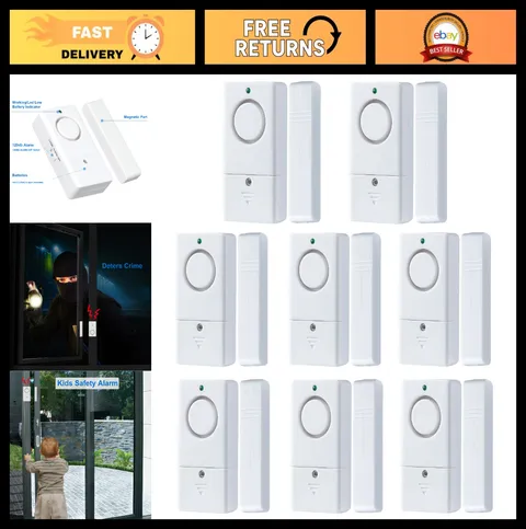 8-Pack Window Door Alarms for Kids - Home Security System with Chime for Safety
