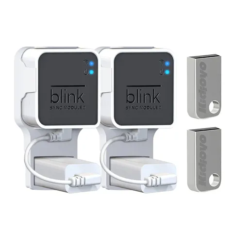 256GB USB Flash Drive & Outlet Wall Mount for Blink Sync Module 2 with Short ...
