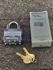 (QTY 3) Master Lock 1KAW1RSV Commercial Keyed-Alike Laminated Steel Padlocks