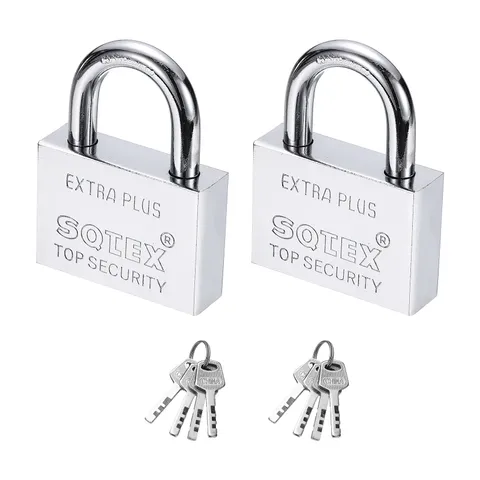 2Pcs 80 x 60 mm Heavy Duty Lock Alloy Steel High Security Padlocks with 6 Keys
