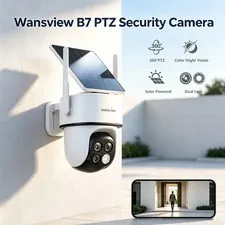 Wansview B7 2K Wireless IP Camera WIFI Outdoor PTZ Home Security Cam Dual lens