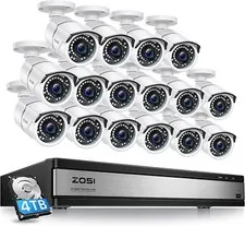 ZOSI 16CH DVR 1080P Security Outdoor Camera CCTV System 2TB120ft Night Vision