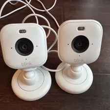LOT of 2 Blink Mini 2 Indoor/outdoor 1080p Security HD Cameras White