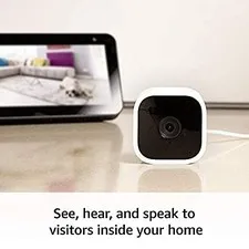 Blink Mini compact indoor plug-in smart security camera, 1080p HD -  (White)