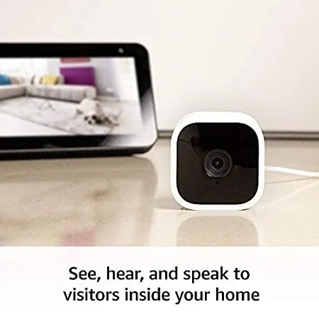 Blink Mini compact indoor plug-in smart security camera, 1080p HD -  (White)