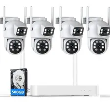 10CH NVR Dual Lens Security Camera System 5GHz WiFi Wireless Outdoor Waterproof