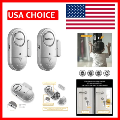 Kids Safety Door Alarms with Easy Installation - 2 Pack System for Peace of Mind