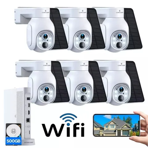 10CH Solar Wireless Security Camera System 8000mAh Battery 360° PTZ Night Vision