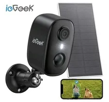 ieGeek 2K Wireless Solar Powered Security Camera Outdoor WiFi Color Night Vision
