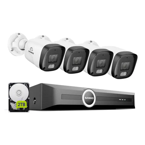 SANNCE 3MP Audio Recording POE Security Camera System 8CH 6MP NVR 2TB IP Network