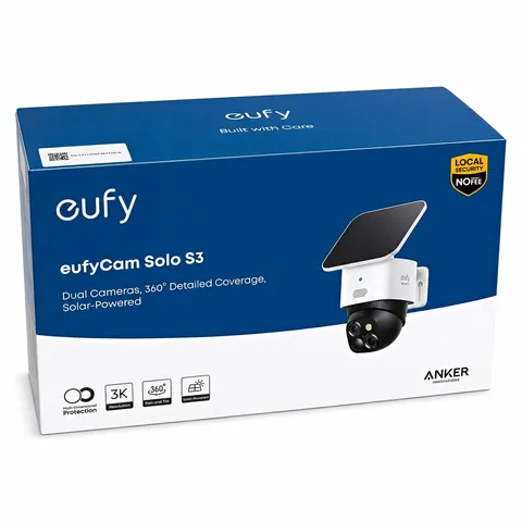 eufy eufyCam Solo S3 3K Solar Outdoor PTZ Wi-Fi Camera Night Vision