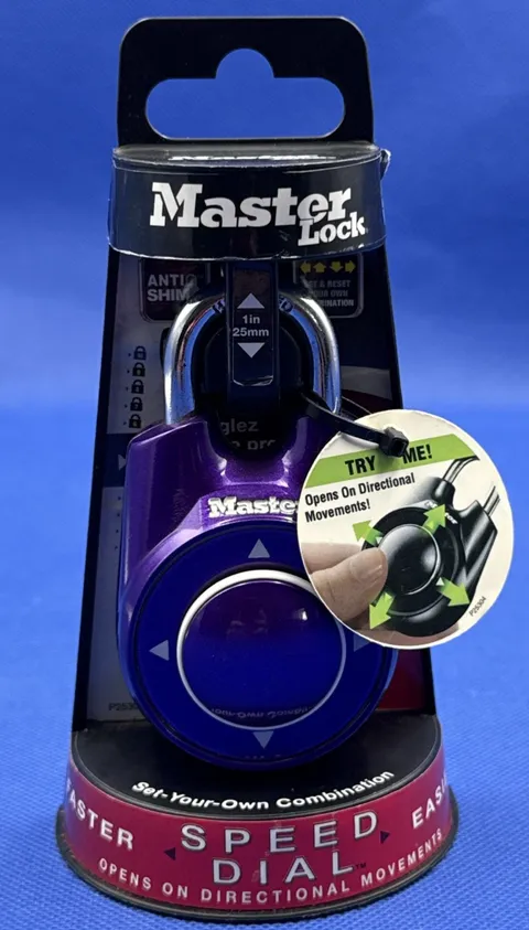 Master Lock 1500iD Speed Dial Combination Directional Movement PURPLE NIP
