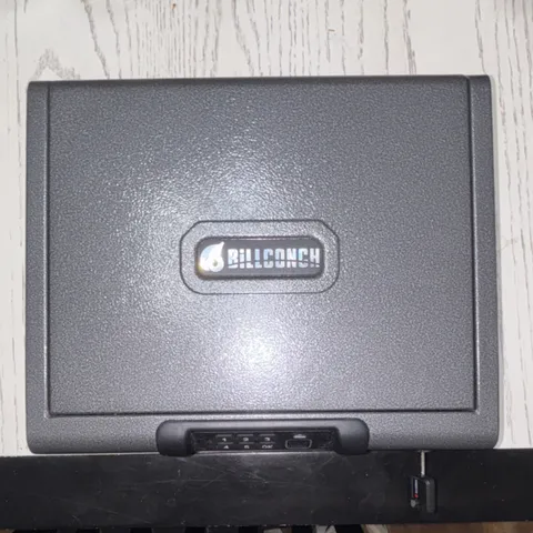 BILLCONCH Portable Small Metal Money Safe Digital Combination Lock, Gray