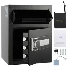 Uimoso 1.7 C Depository Safe Deposit Safe with Drop Slot Passwords and Keys