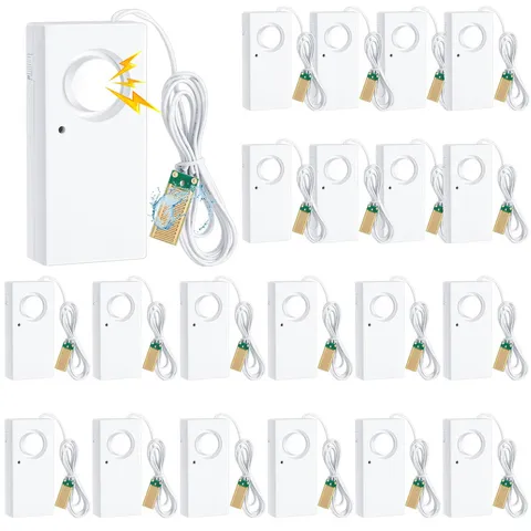 Hoteam 20 Pcs Water Sensor Alarm Leak Detector 120Db Water Leak Alarm 9V