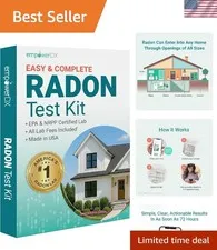 Radon  Kit, EPA Listed, NPPR Certified, Check Radon Gas Levels in Your Home, ...