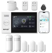 **LWOHSI Wireless Home Alarm System with LCD Touch Screen & 4G GSM**