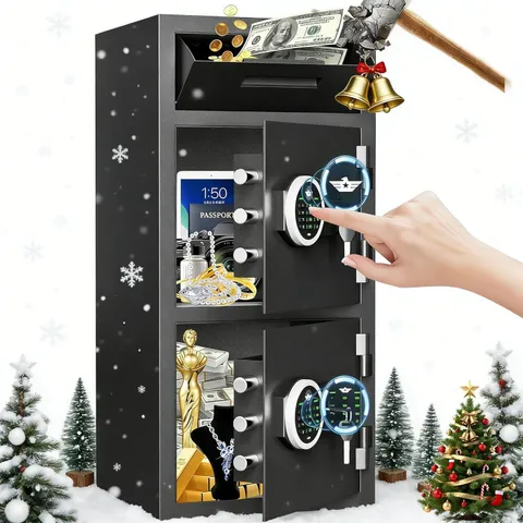 6.5 Cub Extra Large Safe Box Fireproof Waterproof, Deposit Box with Drop Slot, D