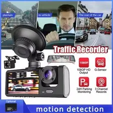 3 lenses Camara De Seguridad Para Carro Auto Delantero/Trasero/Interior Dash Cam