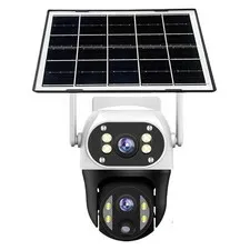 Solar WiFi/4G Dual-Lens Cam – 10X Zoom, Human Detection