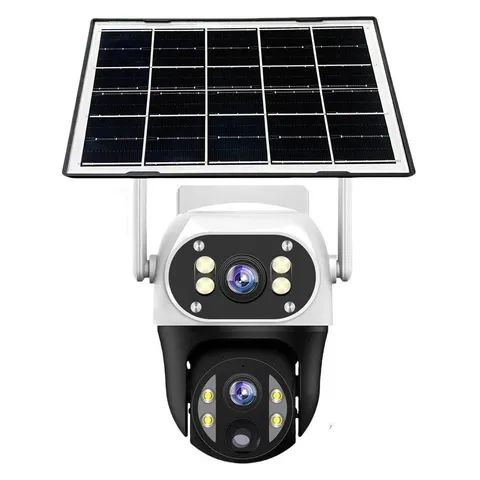 Solar WiFi/4G Dual-Lens Cam – 10X Zoom, Human Detection