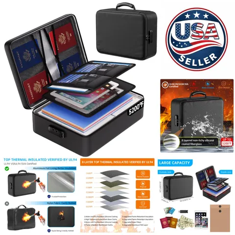 Lightweight 5200°F Fireproof Bag with 32 Compartments & Travel-Friendly Handle