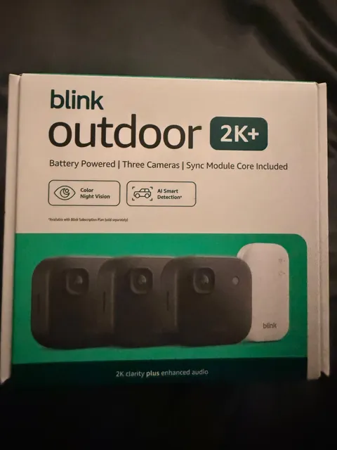 Blink Outdoor 2K+ Wireless Smart Security 3-Camera System Black w/ Sync Module