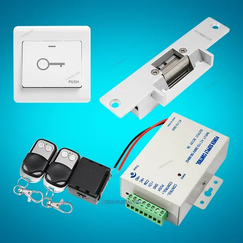 Strike Lock Power Supply Module Exit Button for HOMSECUR Video Door Intercom Kit