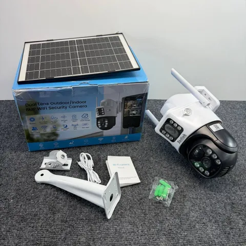 Xorlink 8MP Dual Lens Outdoor WiFi Security Camera With Solar Panel PTZ