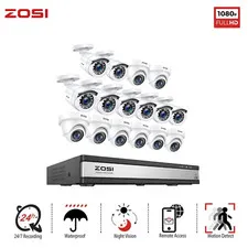 ZOSI H.265+16CH Security 1080P Home Camera System CCTV Outdoor Night Vision 24/7