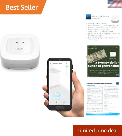 Water Leak Detector, 1/4 Mile World's Longest Range, Wireless Smart Water Lea...