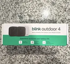 Blink Outdoor 4 2-Cam Wireless Wi-Fi 1080p Black W/Sync Module, Alexa