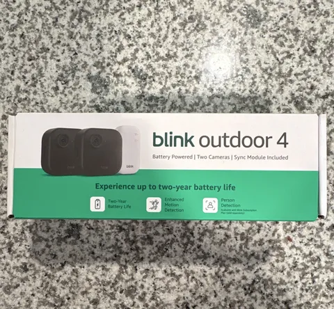 Blink Outdoor 4 2-Cam Wireless Wi-Fi 1080p Black W/Sync Module, Alexa