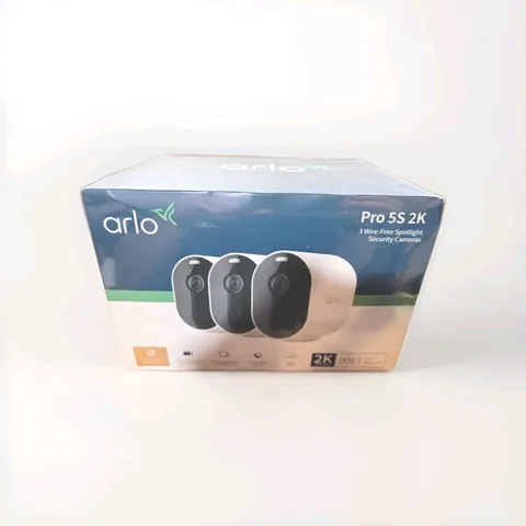 Arlo Pro 5S 2K Spotlight Camera, VMC4360P, 3 Pack, White