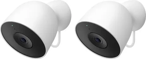 2-Pack Google Nest Cam Outdoor 2K Wired 2nd Gen Security Camera Snow GA09965-US