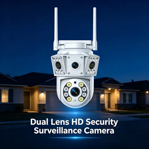 Outdoor Dual Lens HD Security Camera AI Motion Detection Full Color Night Vision