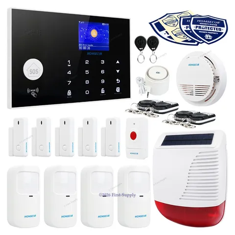 HOMSECUR APP Controlled Wireless 4G Home Security Alarm System+4*PIR+Door Sensor