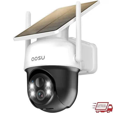 Wireless Solar Security Camera 2K 360 Degree Outdoor Surveillance Human Tracking
